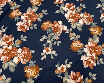 Classic Floral DBP Print #375 Double Brushed Polyester Spandex Apparel Stretch Fabric 190 GSM 58"-60" Wide By The Yard