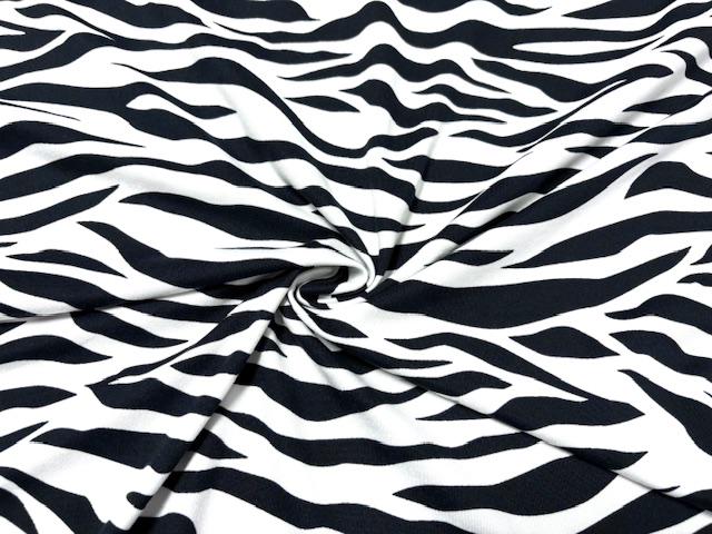 Zebra Animal Print DBP Print #957 Double Brushed Polyester Spandex Apparel Stretch Fabric 190 GSM 58"-60" Wide By The Yard