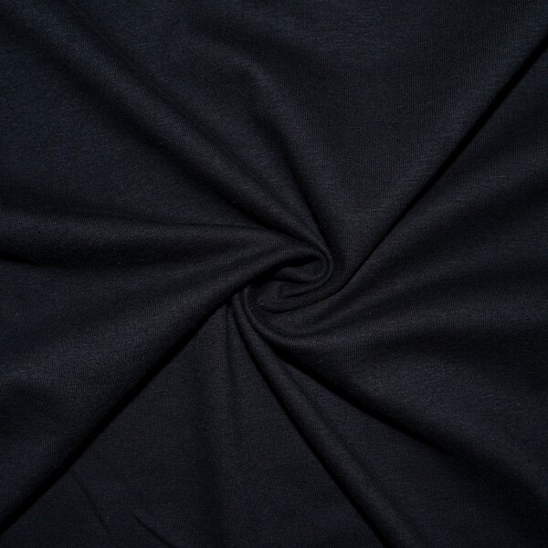 Black #1 200GSM Cotton Spandex Jersey Knit Stretch Exercise Fitness Apparel Fabric Photography 58"-60" Wide By The Yard