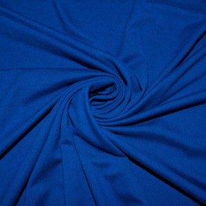 Blue #18  Double Brushed Polyester Spandex Apparel Stretch Fabric 190 GSM 58"-60" Wide By The Yard