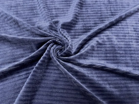 Navy Stripe Samt 70 Stretch Samt Polyester Spandex 250 g/m²