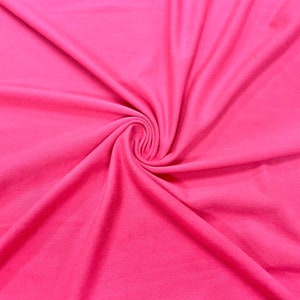 Fashion Fabrics Club Raspberry Pink Solid Stretch Cotton Sateen Woven Fabric by The Yard (98% Cotton-2% Spandex)
