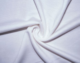 Ivory French Terry #61 Polyester Rayon Spandex 215 GSM Apparel Fabric Stretch Medium Weight Soft 58"-60" Wide By The Yard