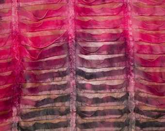 Roze tie-dye 1" pailletten ruches gebreide polyester spandex stretchkleding ambachtelijke stof rokjurk 52"-54" wijd op maat gesneden