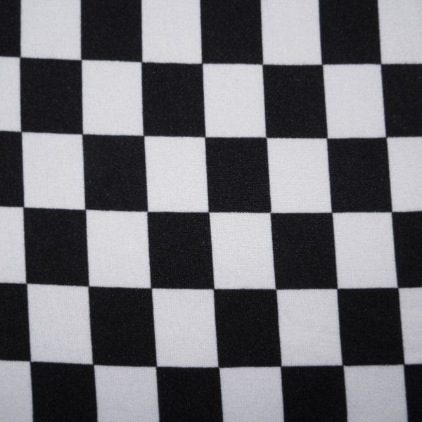 Double Brushed Poly Checker Board Print #344 Poly Spandex Apparel Stretch Fabric 190 GSM 58"-60" Wide By The Yard