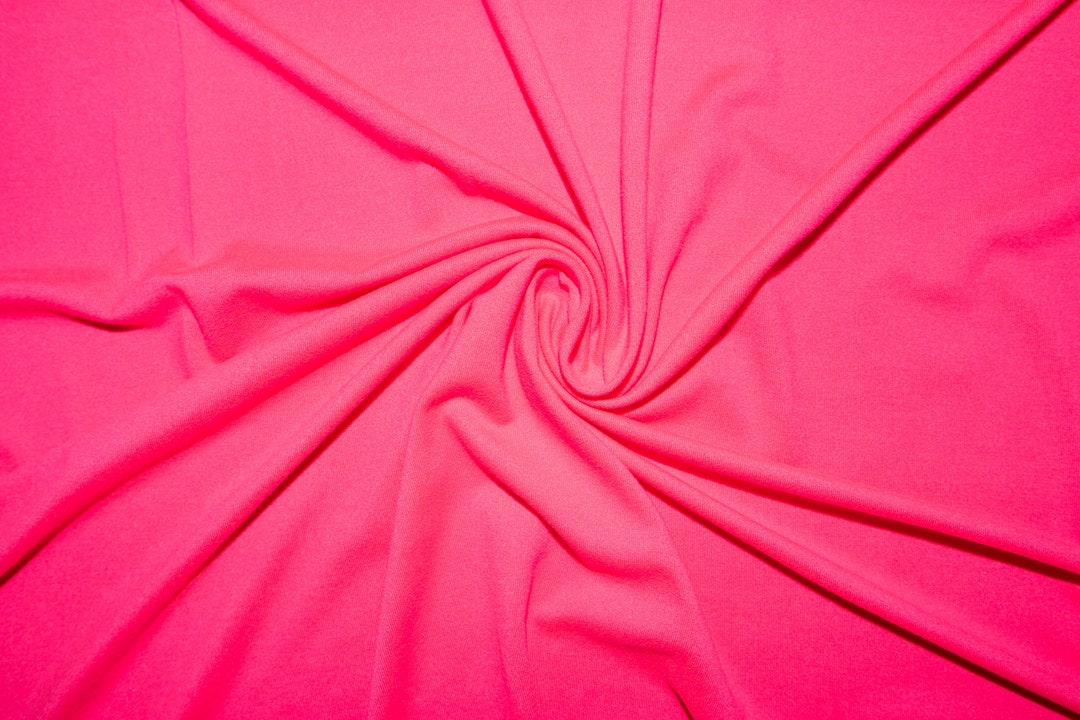 Neon Pink #76 Double Brushed Polyester Spandex Apparel Stretch Fabric ...