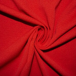 Red #111 Bullet Ribbed Scuba Techno Double Knit 2-Way Stretch Polyester Spandex Apparel Craft Fabric 58"-60" Wide By The Yard