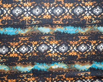 Ethnic Ponte Di Roma Print #15 Double Knit Polyester Spandex Stretch Medium Weight Apparel Craft Fabric 58"-60" Wide By The Yard