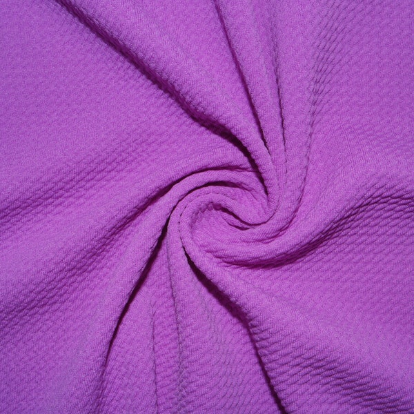 Neon Purple #169 Bullet Ribbed Scuba Techno Double Knit 2-Way Stretch Polyester Spandex Apparel Craft Fabric 58"-60" Wide By The Yard