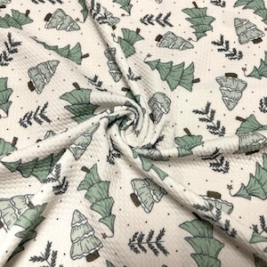 Brittany Frost Designs Christmas Tree Bullet Print #802 Ribbed Scuba Double Knit Stretch Poly Spandex Apparel Craft Fabric 58&quot;-60&quot; Wide BTY