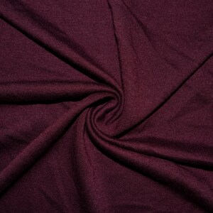 Wine French Terry #77 Polyester Rayon Spandex 215 GSM Apparel Fabric Stretch Medium Weight Soft 58"-60" Wide By The Yard