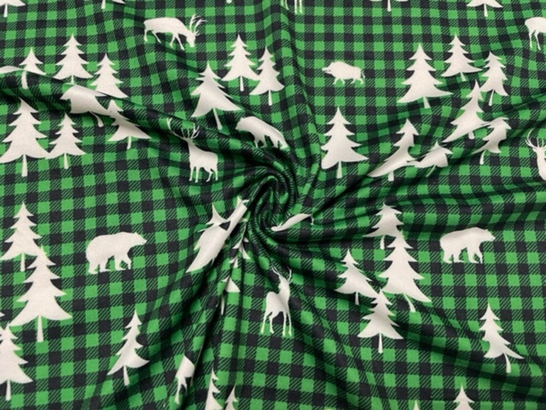 Buffalo Plaid Animal Christmas Xmas DBP Print #669 Double Brushed ...