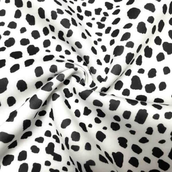 Dalmatian Spot Animal Super Scuba Techno Print #91 Double Knit Stretch Fabric Poly Spandex Apparel Craft Fabric 58"-60" Wide By The Yard