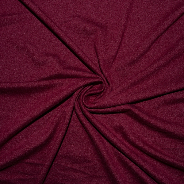Wine #37 Double Brushed Polyester Spandex Apparel Stretch Fabric 190 GSM 58"-60" Wide By The Yard