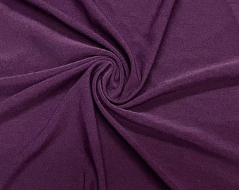 Eggplant #75 Double Brushed Polyester Spandex Apparel Stretch Fabric 190 GSM 58"-60" Wide By The Yard