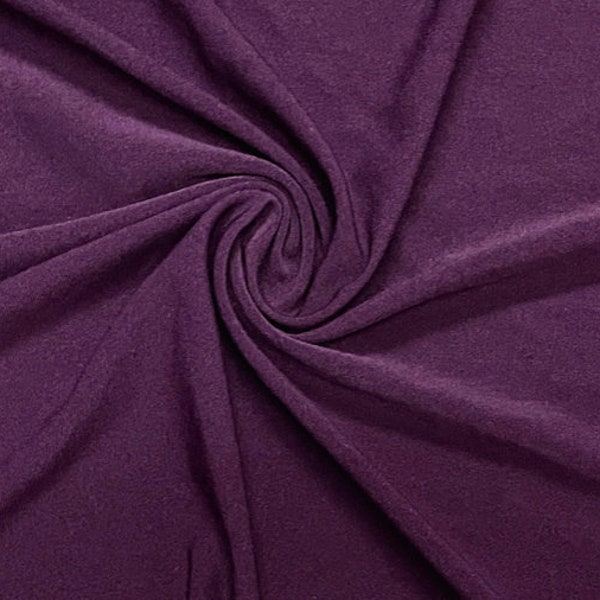 Eggplant #75 Double Brushed Polyester Spandex Apparel Stretch Fabric 190 GSM 58"-60" Wide By The Yard