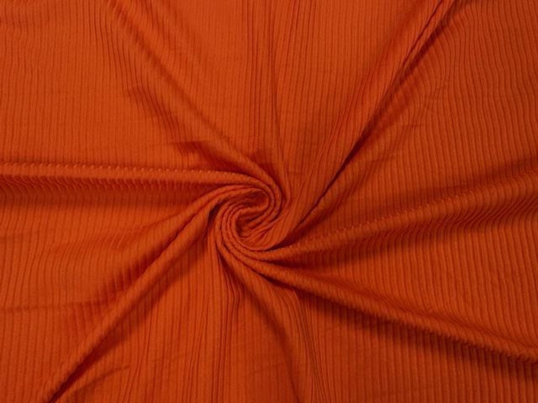 Pumpkin Orange DBP 4X2 Rib Knit #76 Double Brushed Polyester Spandex ...