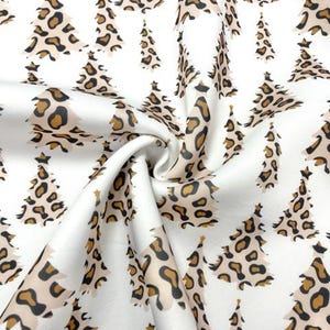 Leopard Xmas Tree Super Scuba Techno Print #200 Double Knit Stretch Fabric Poly Spandex Apparel Craft Fabric 58&quot;-60&quot; Wide By The Yard