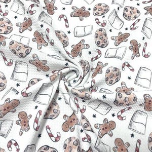 Brittany Frost Designs Milk And Cookie Bullet Print #878 Ribbed Scuba Double Knit Stretch Poly Spandex Apparel Craft Fabric 58&quot;-60&quot; Wide BTY