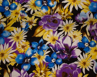 Multicolor Floral Challis Print #3 Tela de ropa 100% Rayón Camisa de costura 54"-55" Corte ancho a medida