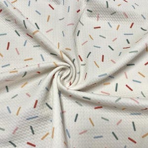Rainbow Sprinkles Bullet Print #858 Ribbed Scuba Techno Double Knit 2-Way Stretch Poly Spandex Apparel Craft Fabric 58&quot;-60&quot; Wide BTY