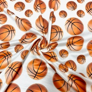 Tissu au mètre motif Basketball ballon joueuse sport rideau coussin co –