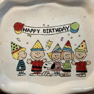 Peanuts Happy Birthday Platter- multiple sizes