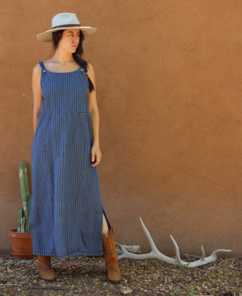 stripped denim overall dress button down jean dress long denim dress