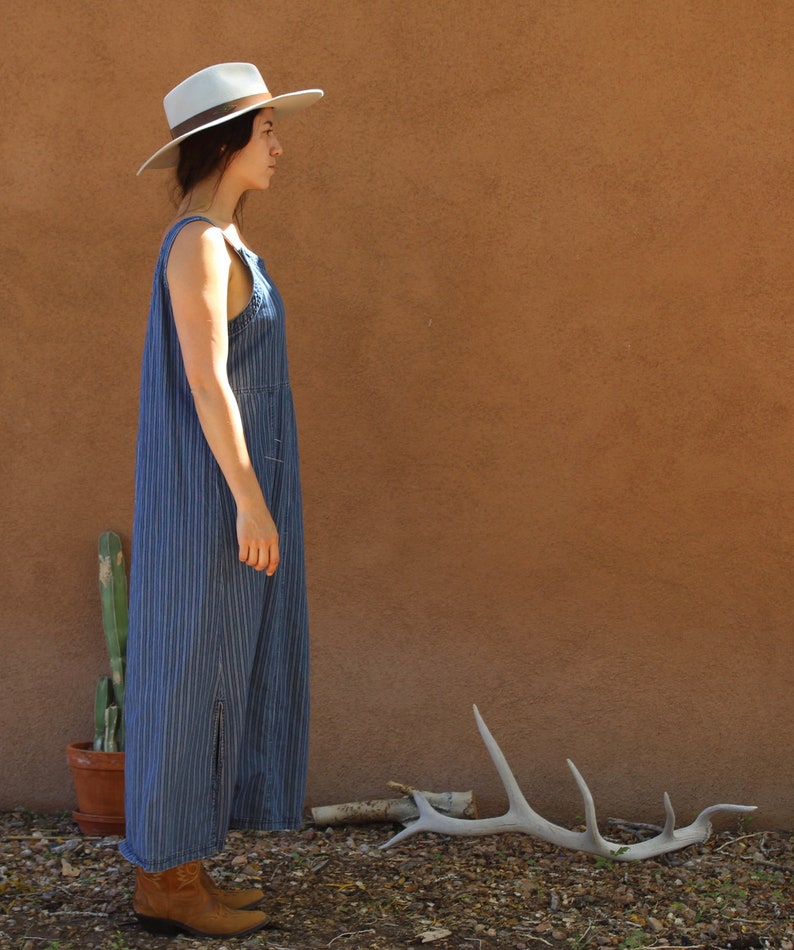 stripped denim overall dress button down jean dress long denim dress