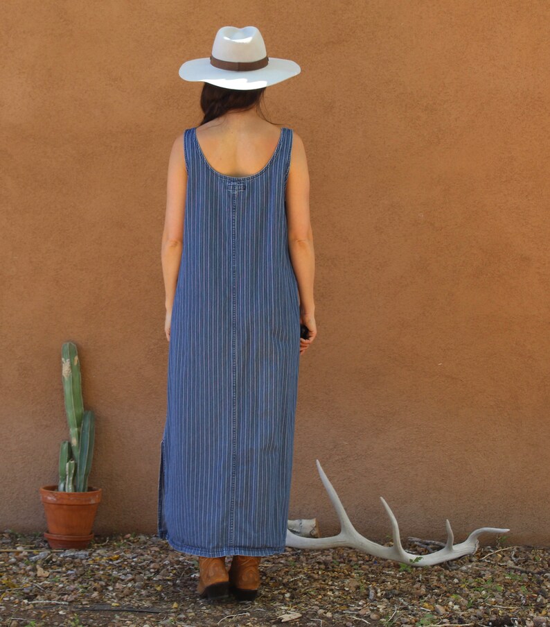 stripped denim overall dress button down jean dress long denim dress
