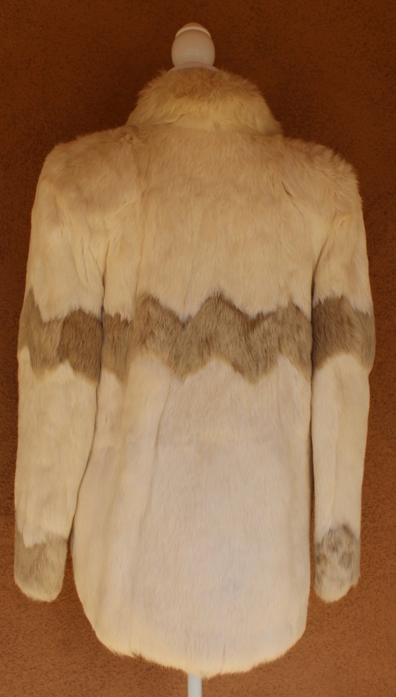 vintage BB Dakota rabbit fur chevron jacket