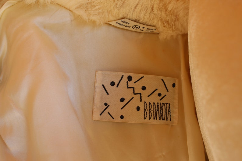 vintage BB Dakota rabbit fur chevron jacket