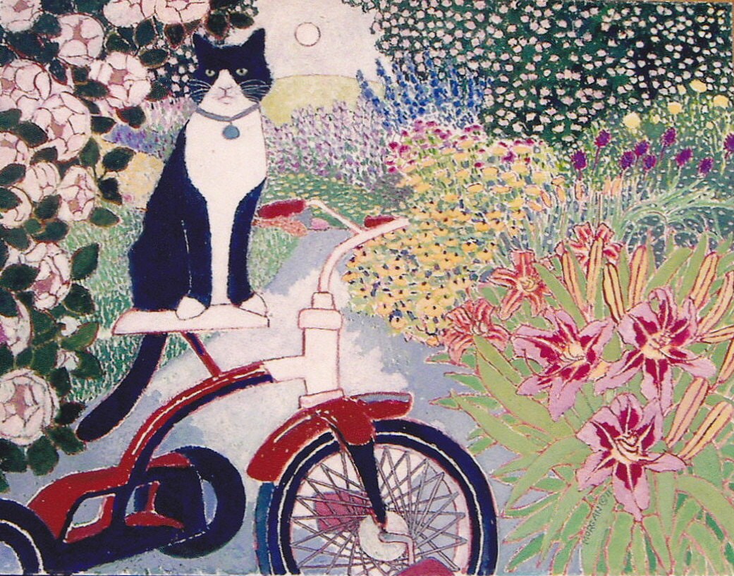 Gordon's Tricycle Poster Print of Cat Etsy
