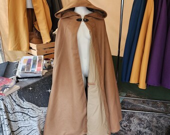 Winter Wanderer Cloak- Brown cloak with brown water resistant lining