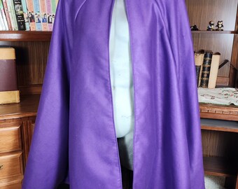 Market Day Cape- Royal Purple Mid-Length Cape with Collar and Arm Slits