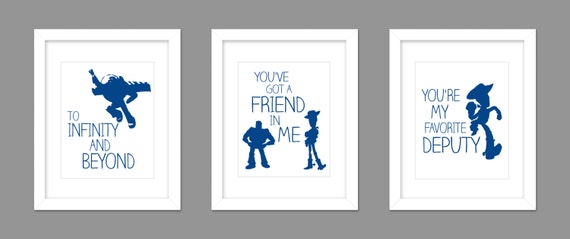 Set of 3 Digital Download Toy Story Woody Buzz Lightyear Nursery Art Print, Woody Toy Story Nursery Art Boys Room - 8x10 or 11x14