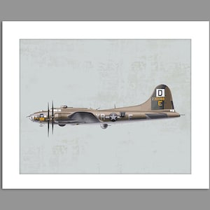 Digital Download Warbirds World War 2 B-17 Flying Fortress art print Boys Rooms Office