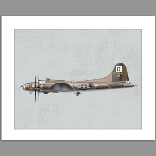 Digital Download Warbirds World War 2 B-17 Flying Fortress art print Boys Rooms Office