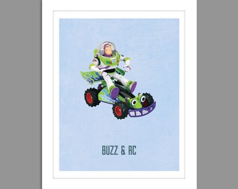 Digital Download Toy Story Buzz Lightyear RC Car Poster Art Nursery Art Print, Toy Story Nursery Art Boys Room - 8x10 or 11x14