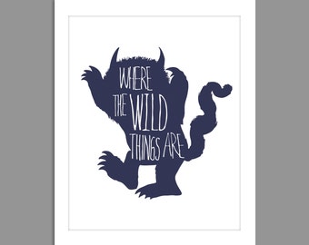 New Where the Wild Things Are Digital Download Where the Wild Things Are Nursery Art print Print kids,  8x10 or 11x14