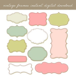 Vintage Frames Adobe Illustrator Instant Download Vector File