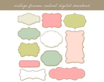 Vintage Frames Adobe Illustrator Instant Download Vector File