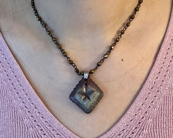 Raku Fired Ceramic Star Pendant