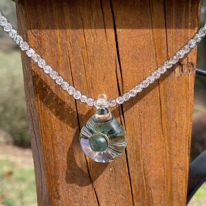 Lampwork Glass Starburst Design on Crystal Beaded Mesh Cord