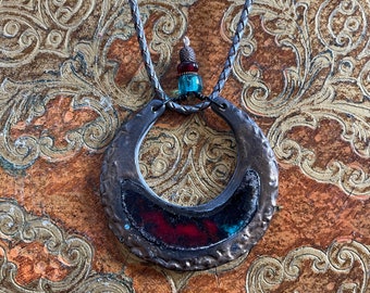 Bronze Amulet Style Ceramic Pendant