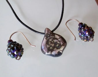 Purple Haze Ceramic Pendant Set