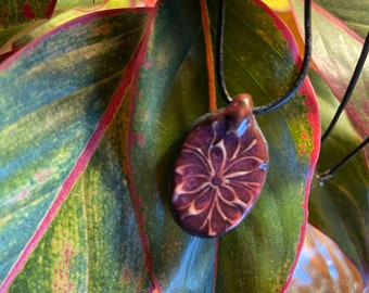 Floral Mulberry Oval Pendant