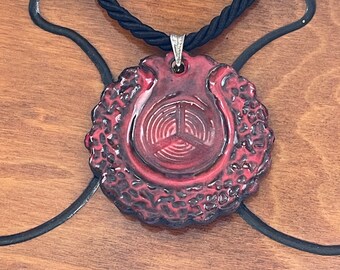 Peaceful Pendant in Rich Red