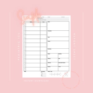 Pediatric ICU *SIMPLE* Report Sheet