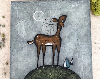 Moongazing ciervo sin pintura 8x8